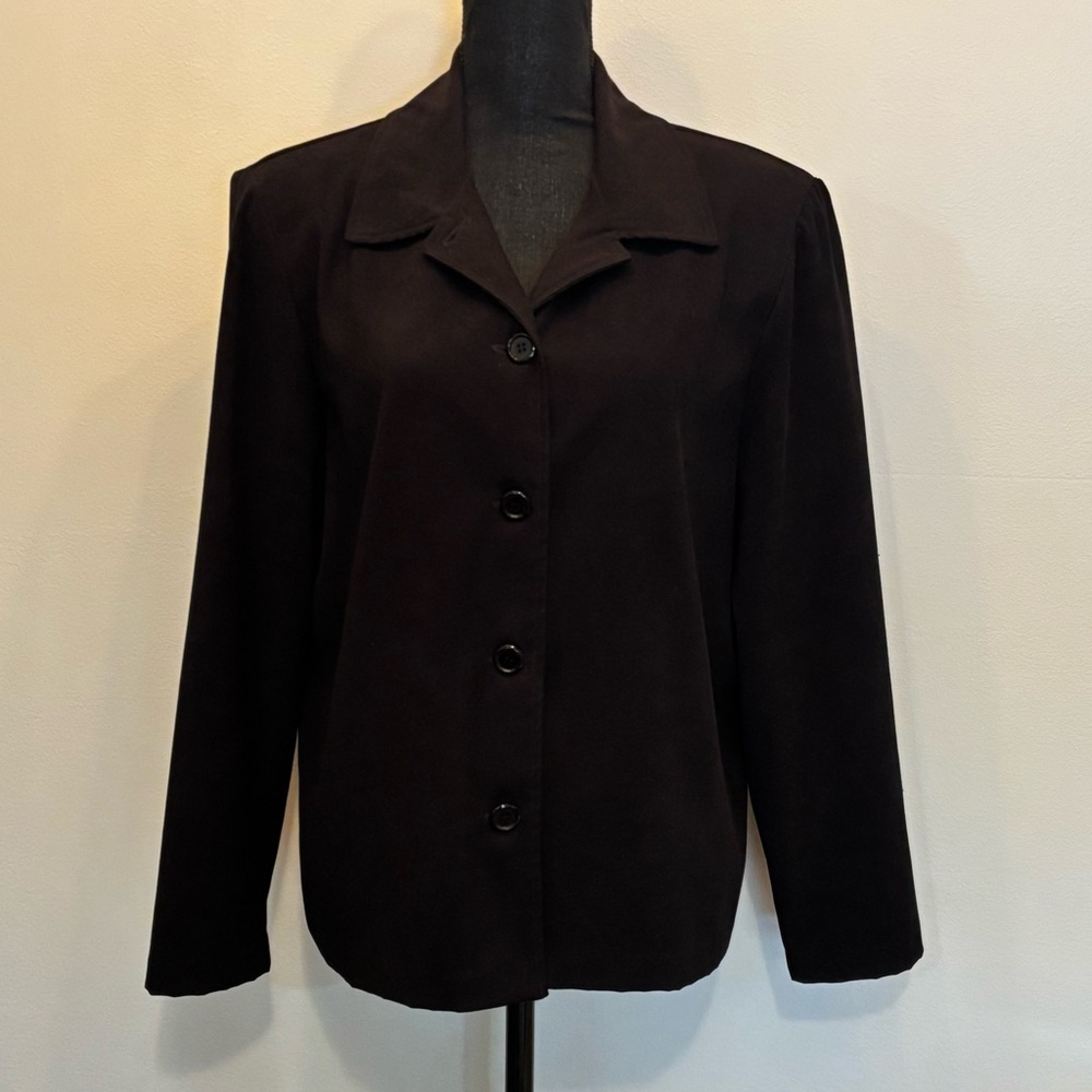 Briggs New York Women’s L Classic Black Blazer Suit‎ Jacket Black Solid Career